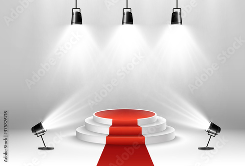 Vector illustration for award winners. Pedestal or platform for honoring prize winners.	
