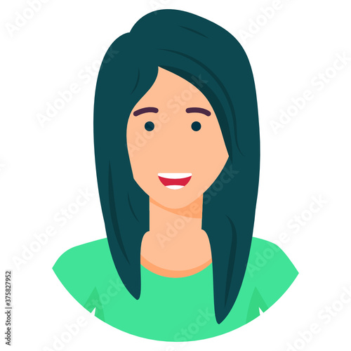 
Female house mistress vector, housewife in modern flat style 
