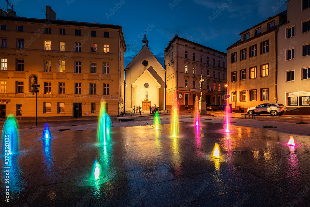 Saint Sebastian Square in Opole after renovation. Opolskie, Poland