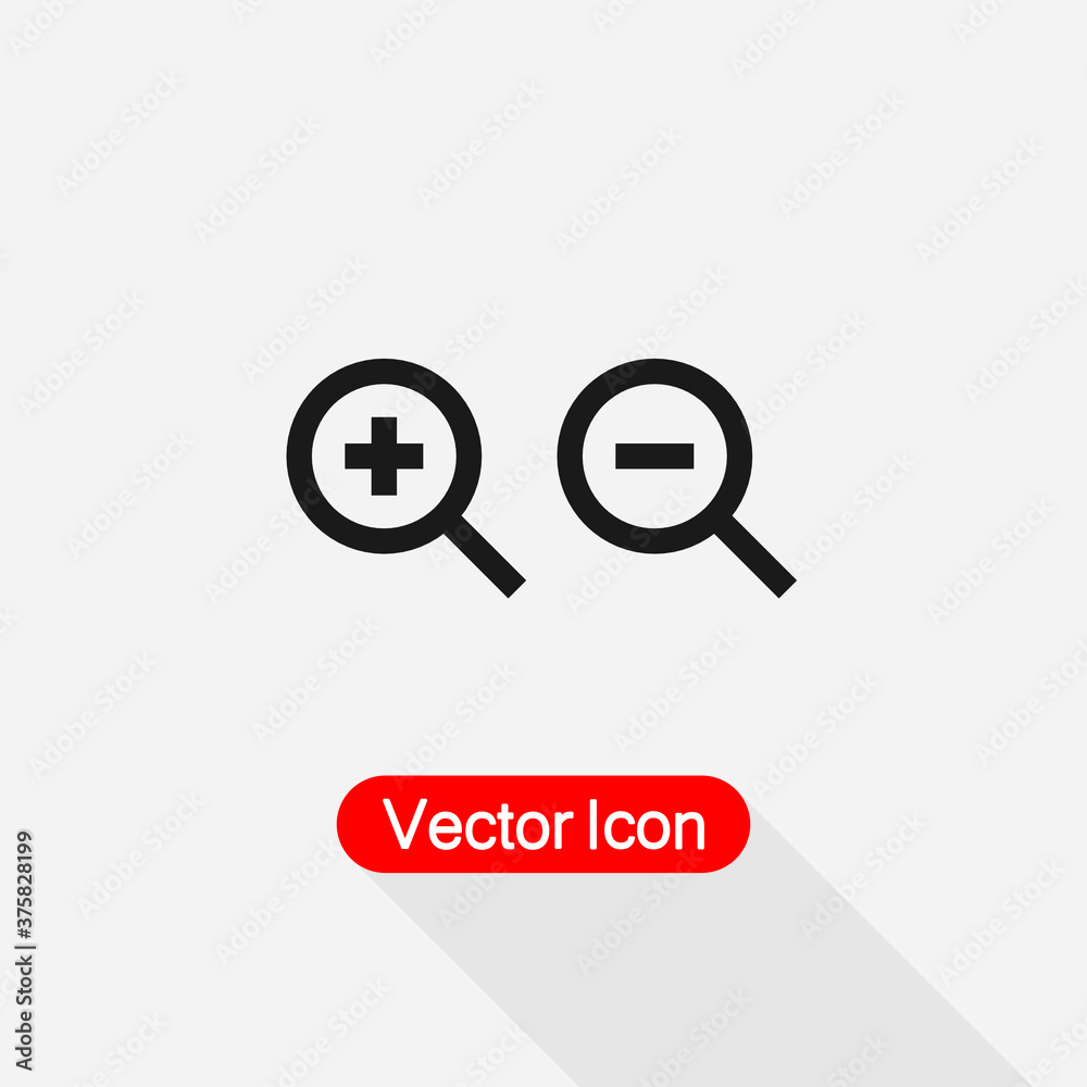 Zoom In and Out Icons Vector Illustration Eps10 Zoom In and Out Icons Vector Illustration Eps10