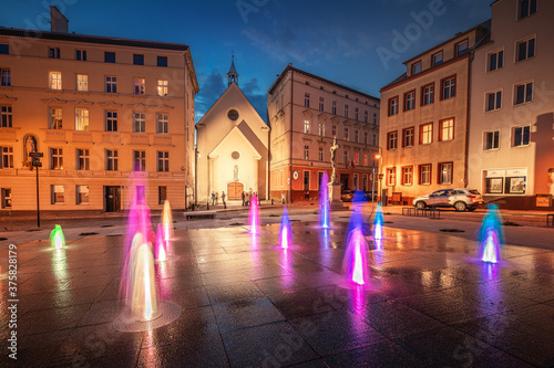 Saint Sebastian Square in Opole after renovation. Opolskie, Poland