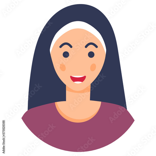 
A woman vector design with nun avatar, nanny 

