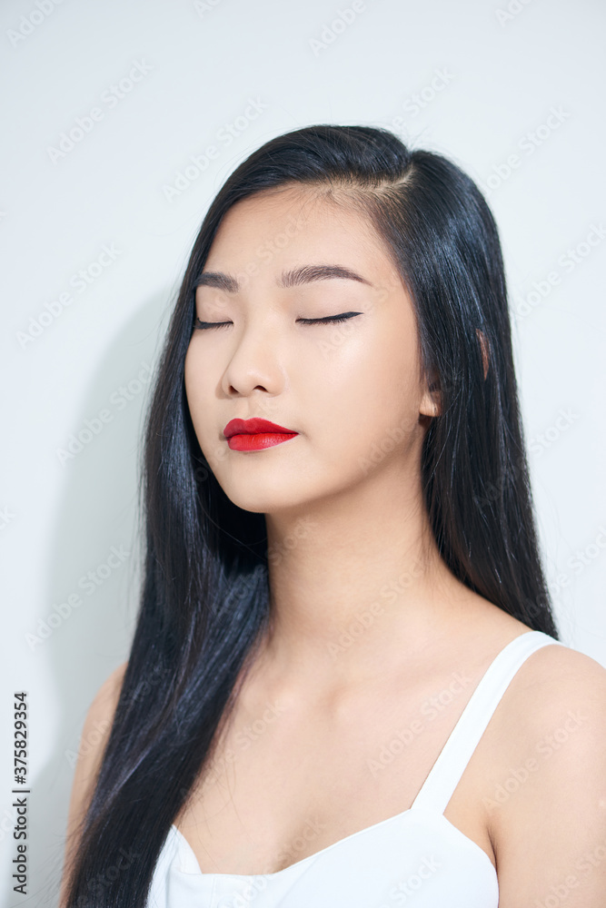 Beautiful asian woman with beauty face makeup Beautiful asian woman with beauty face makeup