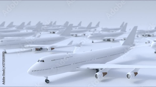 airplane 3D rendering illustration