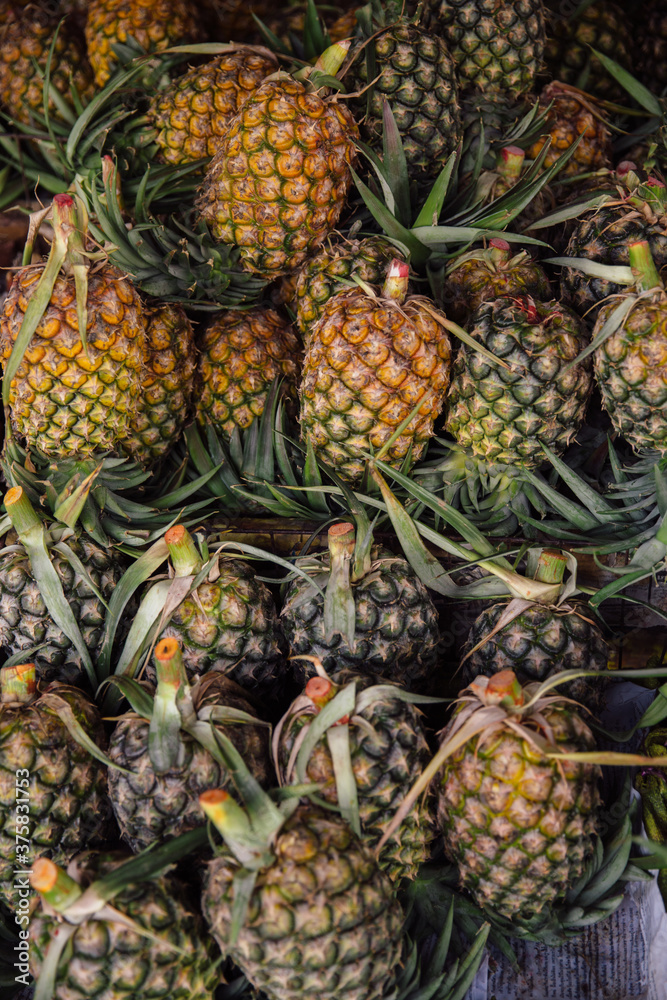 Pineapples at market Pineapples at market