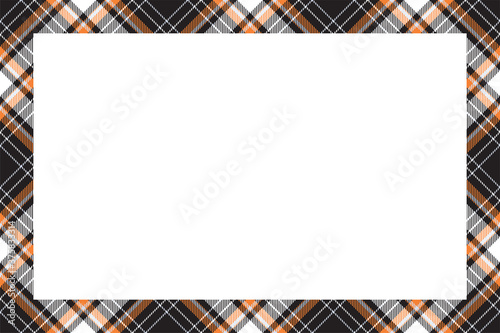 Vintage frame vector. Scottish border pattern retro style. Tartan plaid ornament.