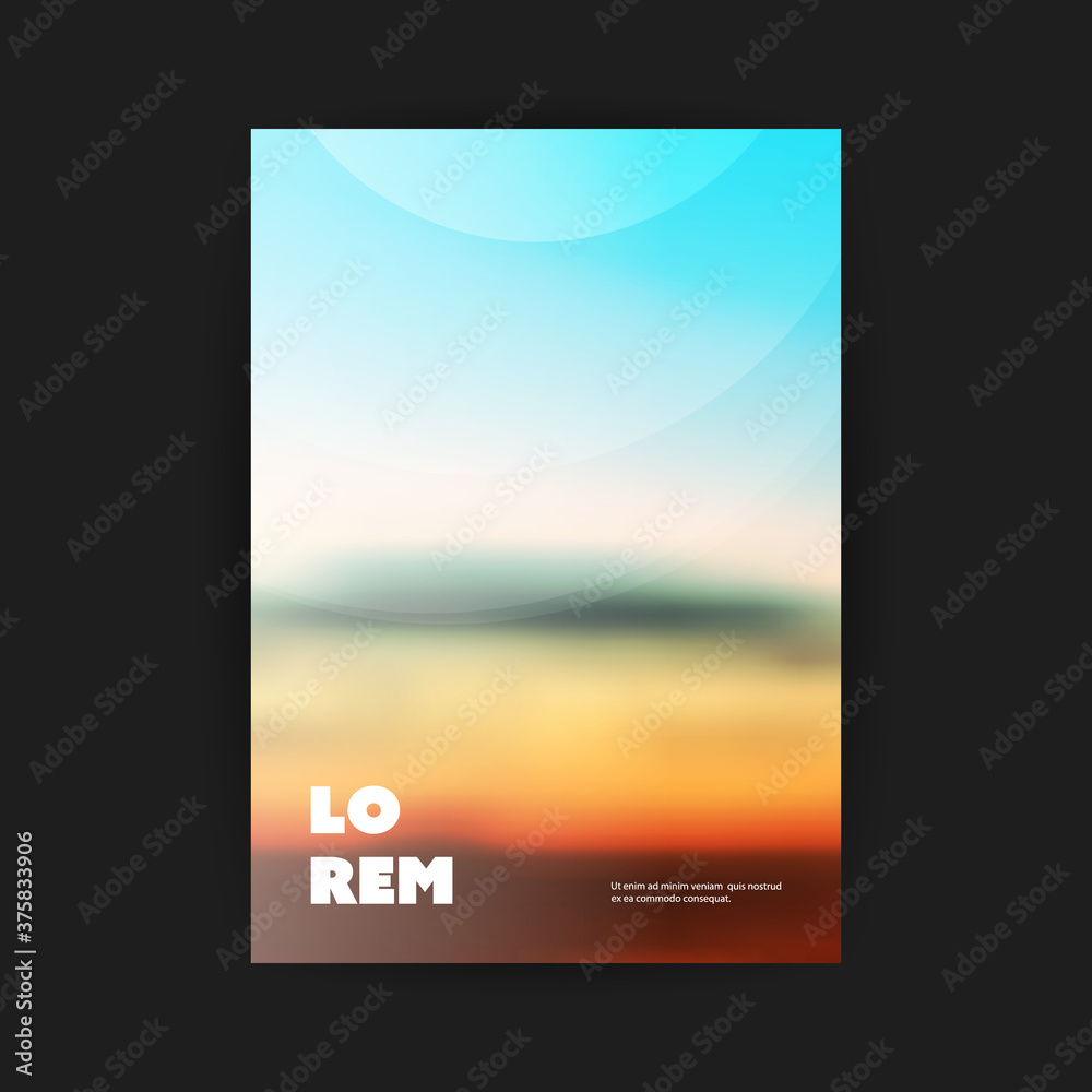 Modern Style Flyer or Cover Design for Your Business with Blurred Sunset Background Image -Applicable for Brochures, Banners,Placards, Posters - Creative EPS10 Vector Template