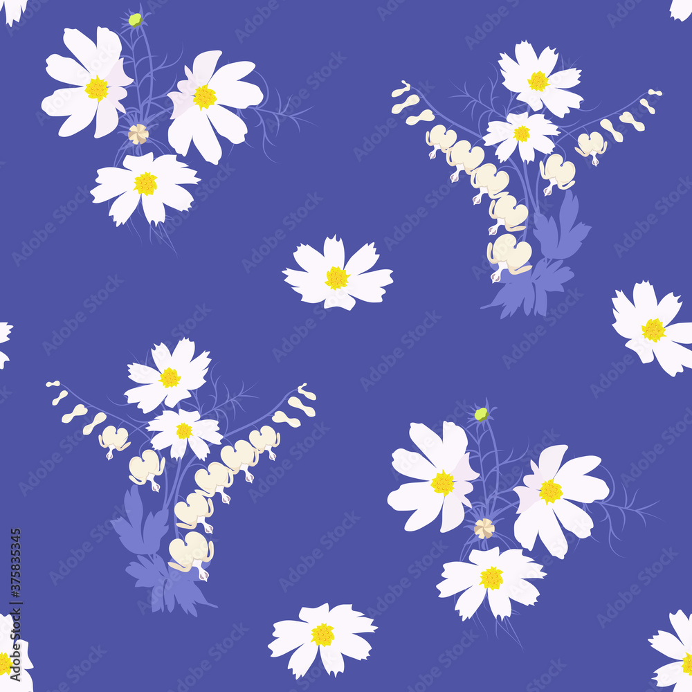 Seamless vector illustration with flower 