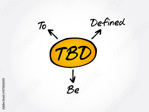 TBD - To Be Defined acronym, business concept background