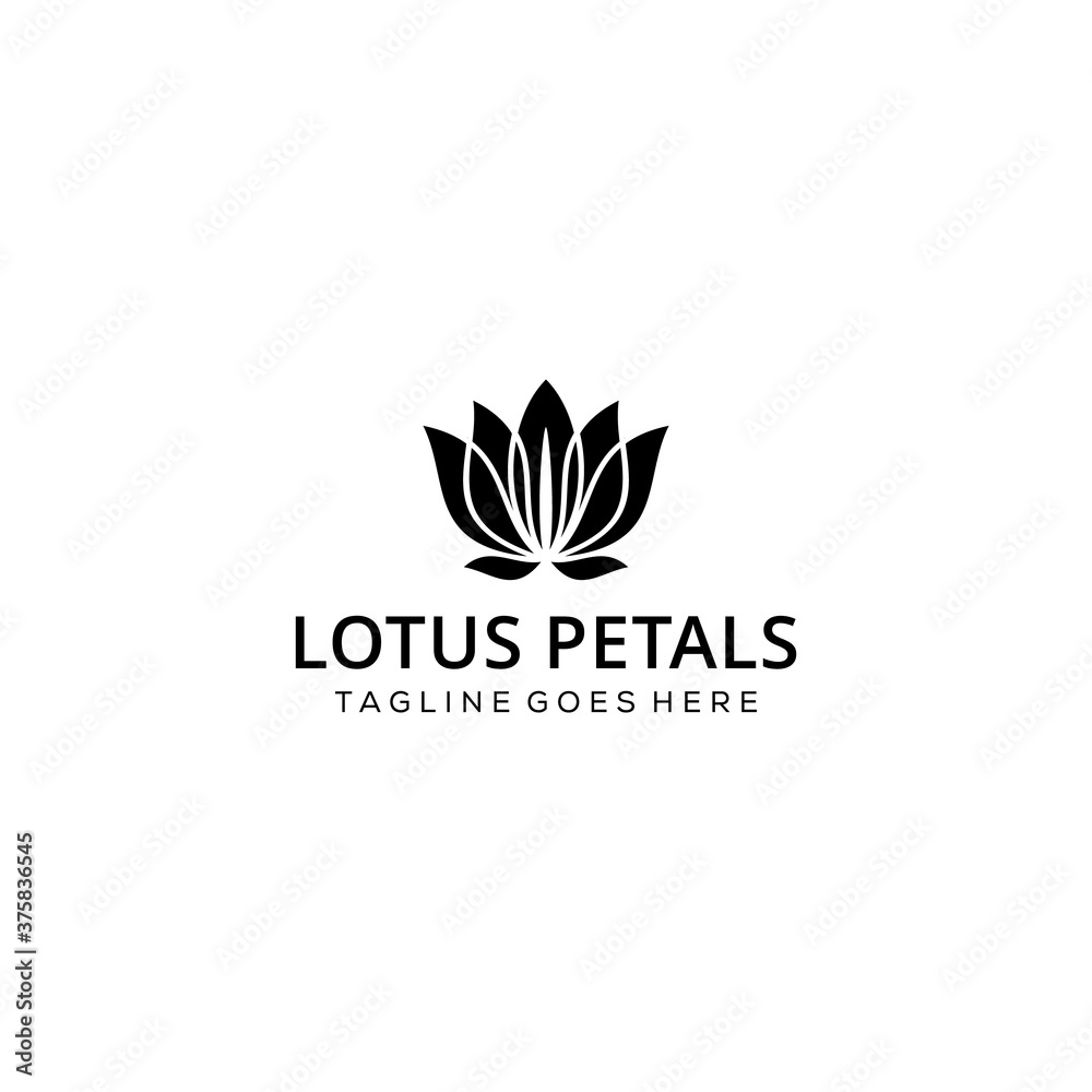 Illustration Creative simple Artistic Lotus Flower with petals logo design illustration