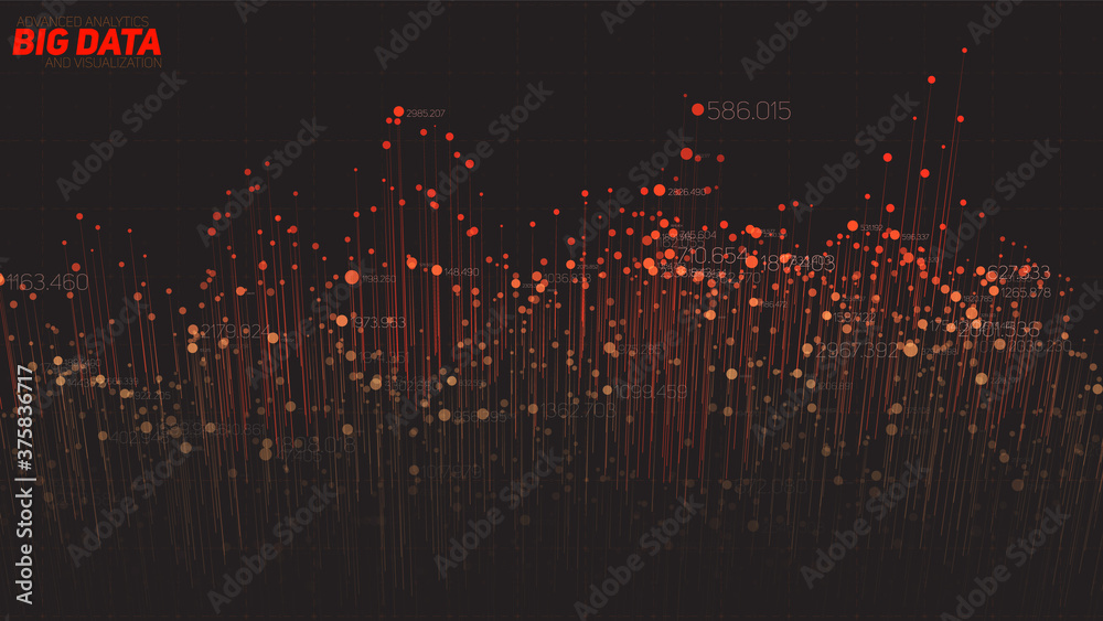 Vector abstract 3D big data visualization. Futuristic infographics ...