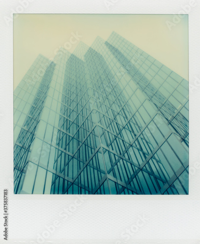 Exterior of modern office building (Polaroid SX-70 print) photo