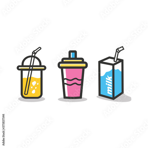drink icon with flat design style