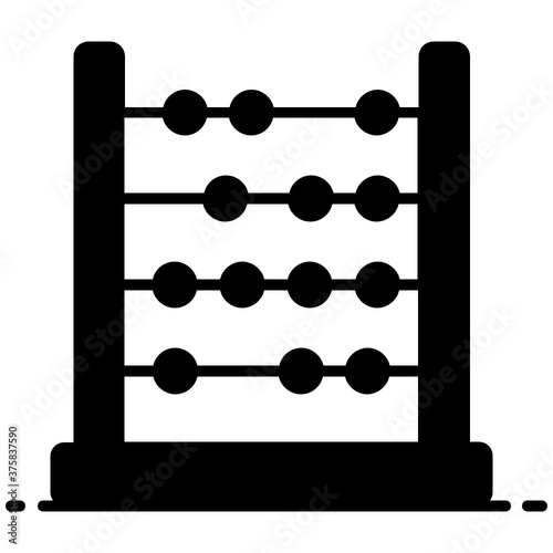 
Primary counting education, icon of abacus vector design 
