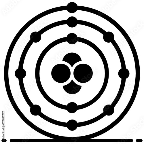 
A vector style of quantum physics, atomic orbitals editable icon
