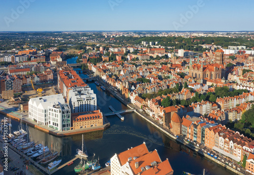 aerial view of Gdansk, Poland
