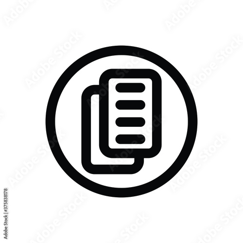 Document (Social and Messaging UI) icon outline vector. isolated on white background