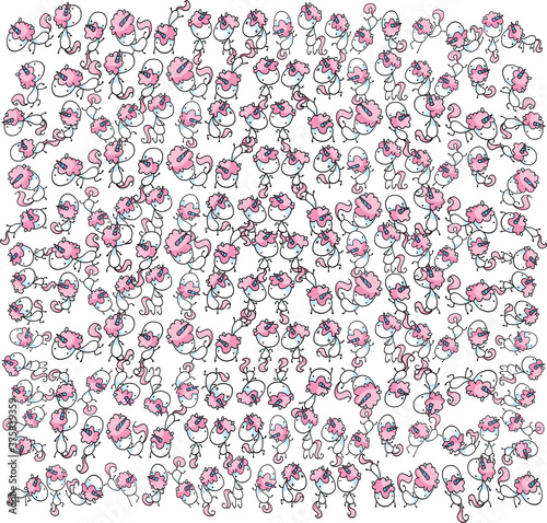 cartoon so many unicorns background