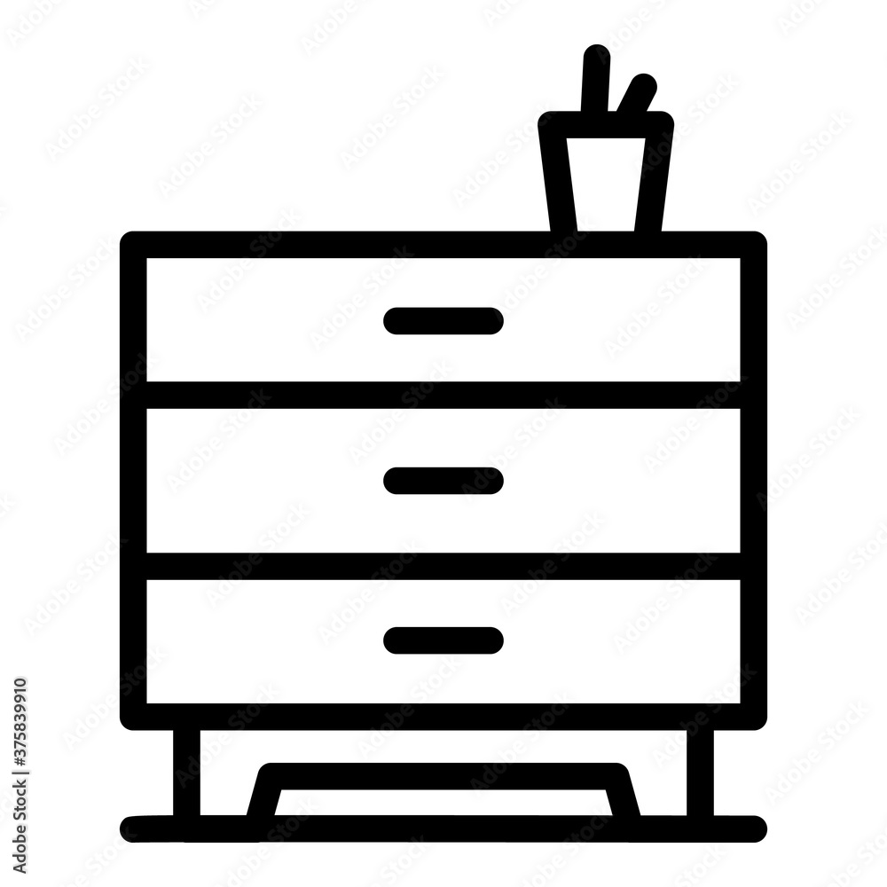 Home office drawer icon. Outline home office drawer vector icon for web design isolated on white background Home office drawer icon. Outline home office drawer vector icon for web design isolated on white background