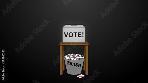 Election Rigging Animation on Black photo