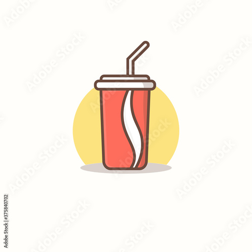 drink soda, junk food cute illustration, icon graphic junk food, sign for web design, mobile design, editable with eps file