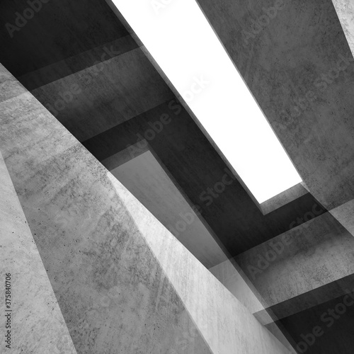 Abstract dark background, 3d intersected concrete