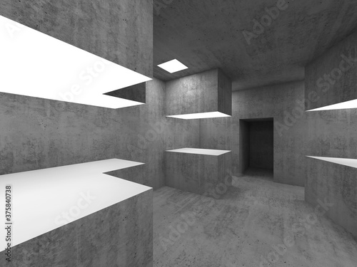 Fototapeta Naklejka Na Ścianę i Meble -  Empty 3d concrete showroom interior