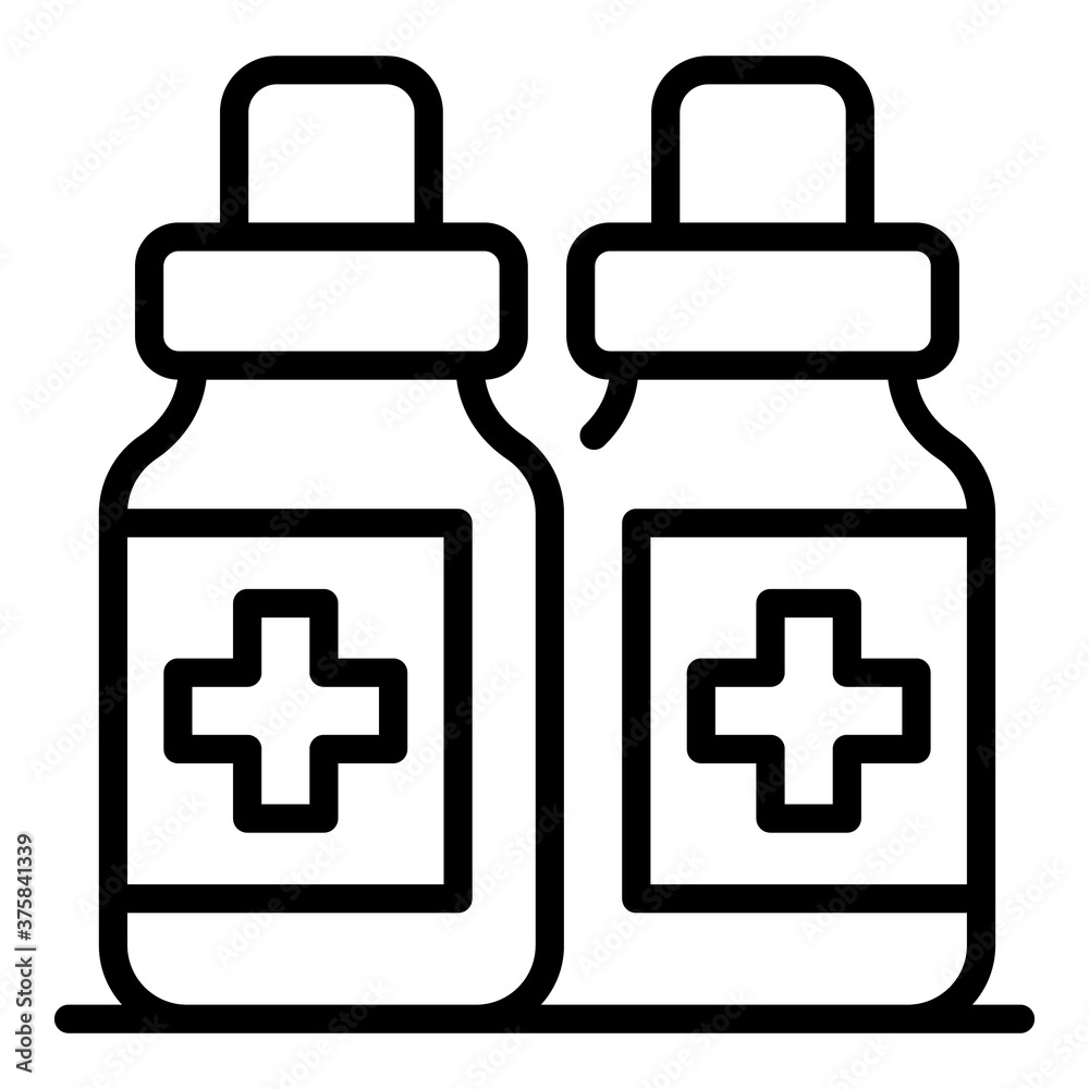 Medical disinfection bottles icon. Outline medical disinfection bottles vector icon for web design isolated on white background
