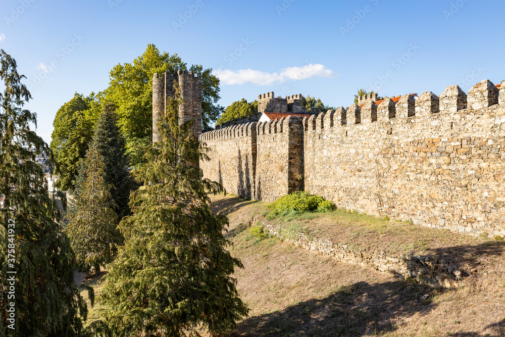 the medieval castle and the outside walls of the Citadel of Braganca, Tras-os-Montes, Portugal