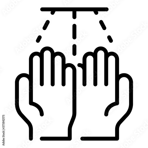 Hands dryer icon. Outline hands dryer vector icon for web design isolated on white background