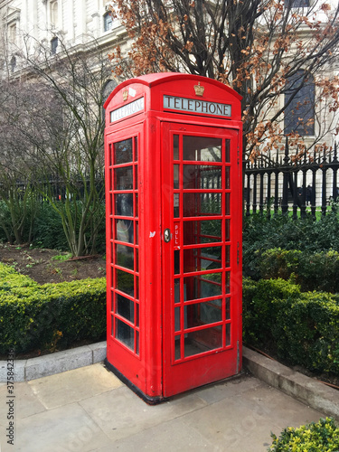 traditional red london telephone box