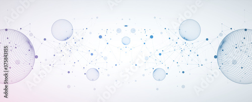 Abstract sphere background with plexus effect. 3D surface. Vector illustration.