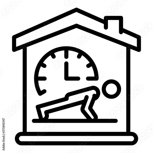 Fitness at home icon. Outline fitness at home vector icon for web design isolated on white background