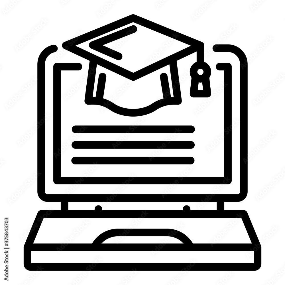 Digital study icon. Outline digital study vector icon for web design isolated on white background Digital study icon. Outline digital study vector icon for web design isolated on white background