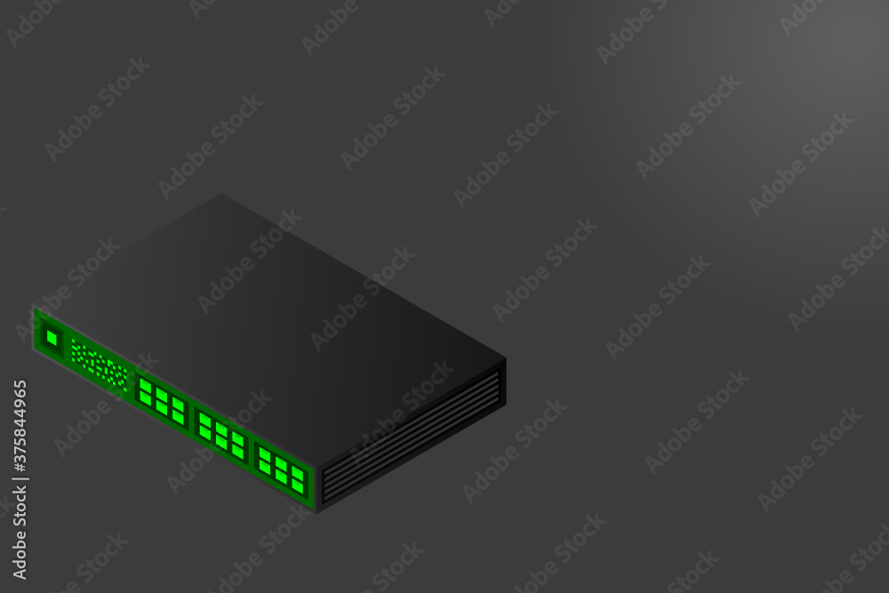 Isometric Switch with Up link Port Vector Illustration Isometric Switch with Up link Port Vector Illustration