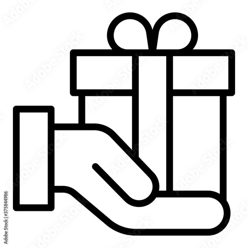 Bonus gift box icon. Outline bonus gift box vector icon for web design isolated on white background