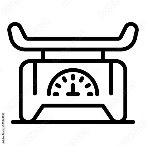 Baby scales icon. Outline baby scales vector icon for web design isolated on white background