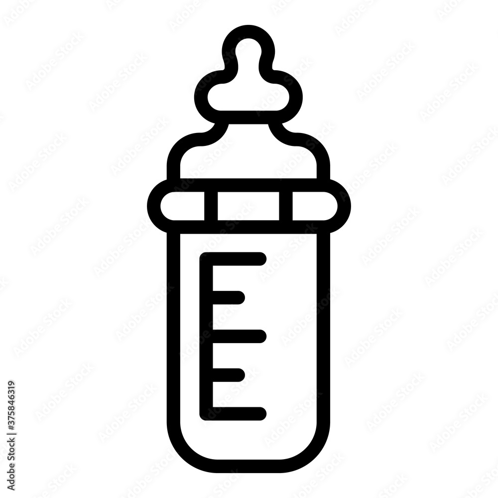 Baby plastic milk bottle icon. Outline baby plastic milk bottle vector icon for web design isolated on white background Baby plastic milk bottle icon. Outline baby plastic milk bottle vector icon for web design isolated on white background
