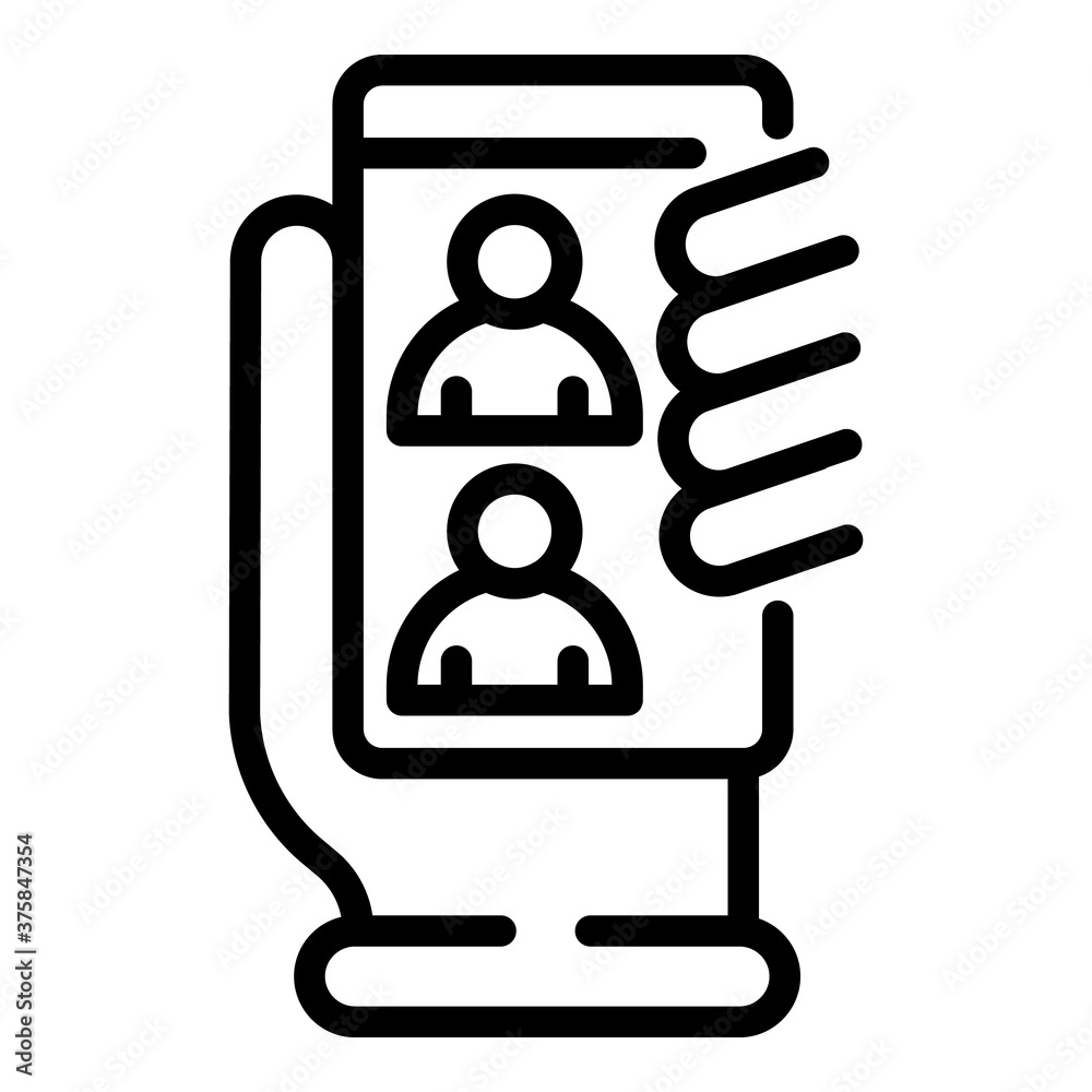 Phone video conference icon. Outline phone video conference vector icon for web design isolated on white background Phone video conference icon. Outline phone video conference vector icon for web design isolated on white background