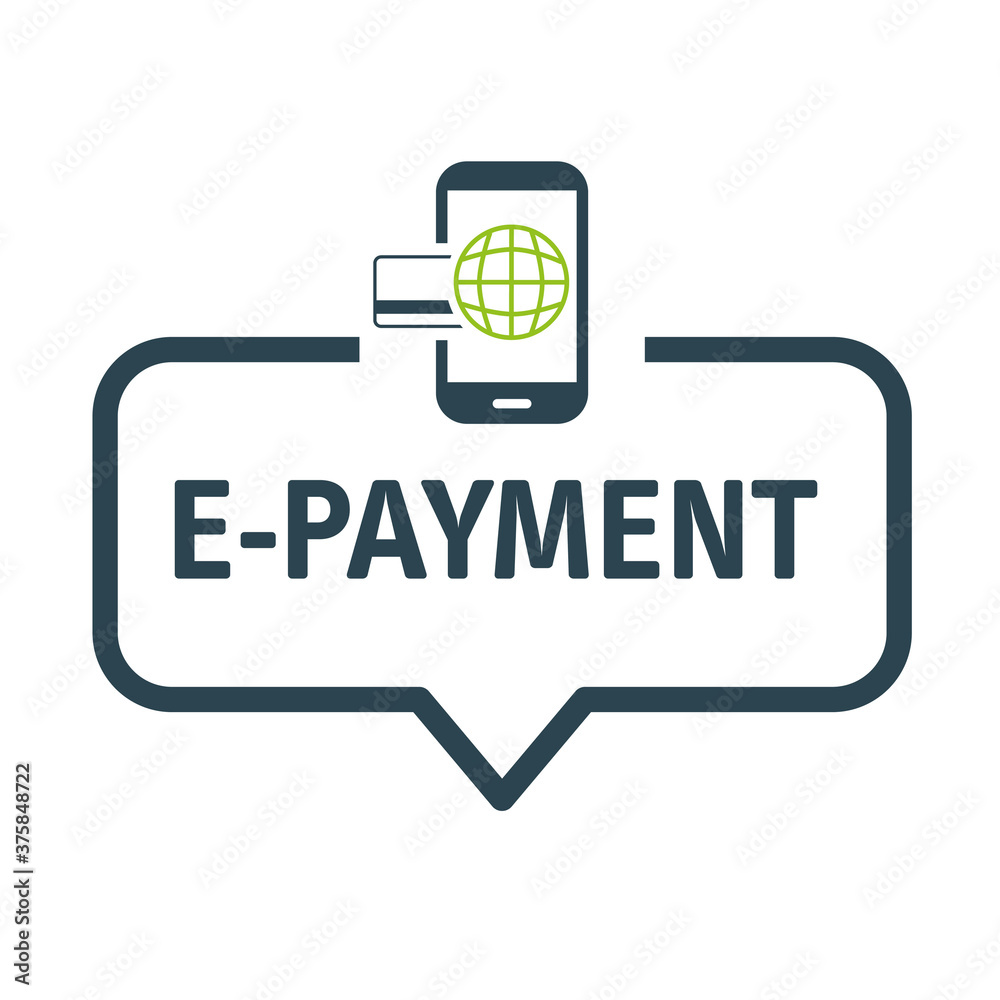 e payment and mobile payment, internet banking and business speech bubble e payment and mobile payment, internet banking and business speech bubble