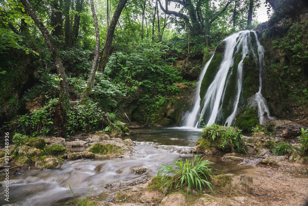 Beautiful waterfall in the forest near village Donji Taor, near city of Valjevo in Western Serbia