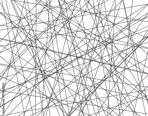 Random chaotic lines vector pattern. Line black pattern . 