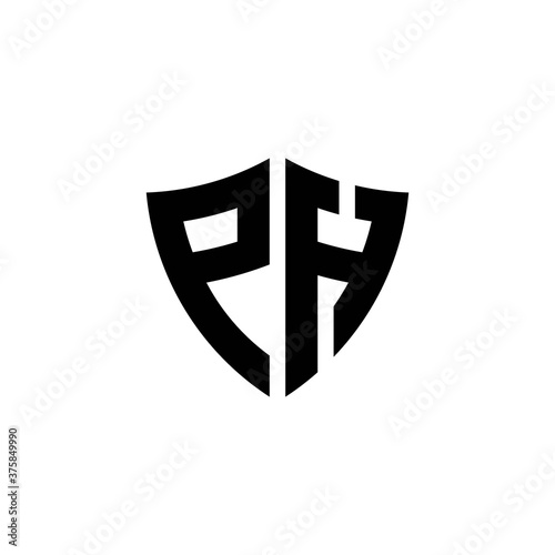 PH monogram logo with shield shape design template