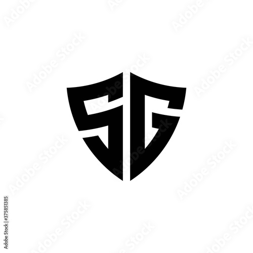 Free Download SG monogram logo with shield shape design template - GFXLoad