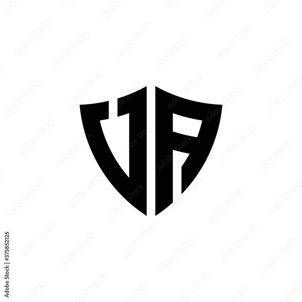 UA monogram logo with shield shape design template