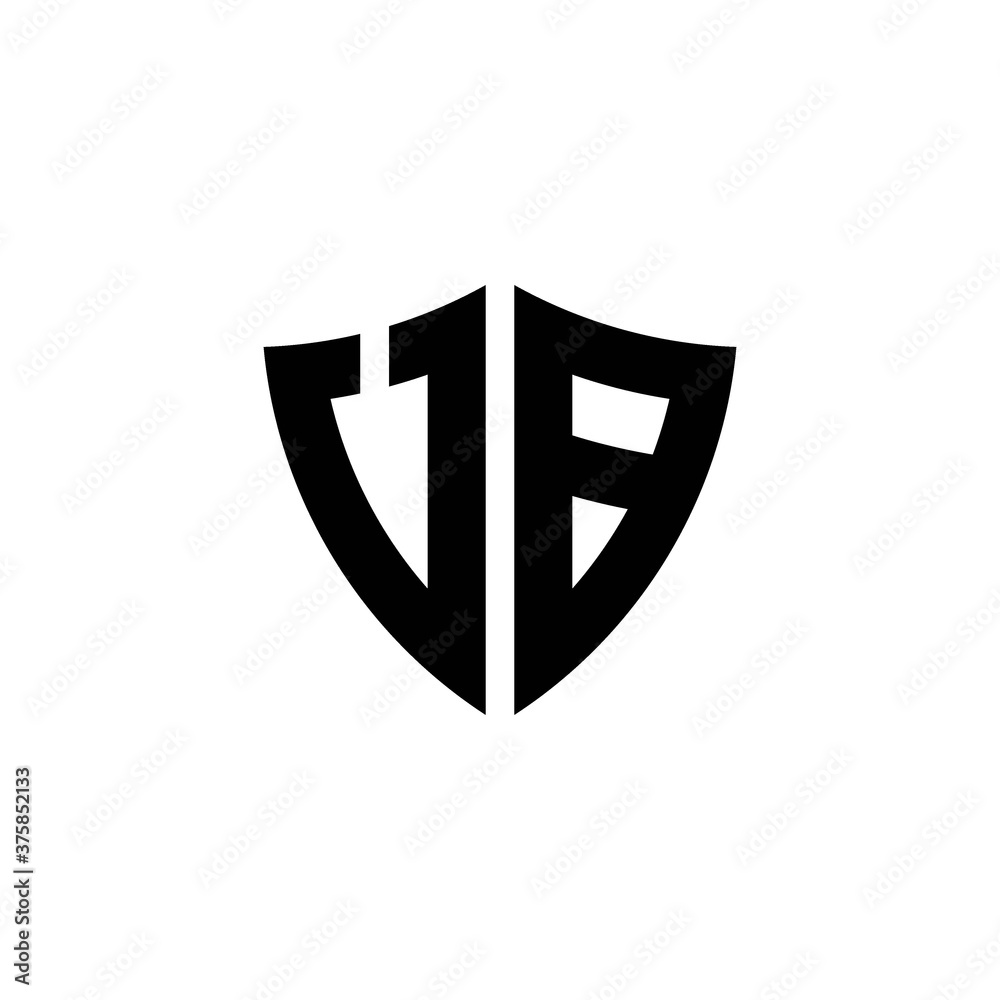 UB monogram logo with shield shape design template