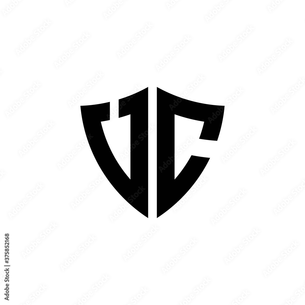 UC monogram logo with shield shape design template UC monogram logo with shield shape design template