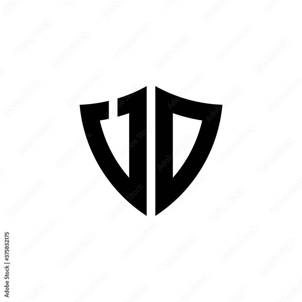 UD monogram logo with shield shape design template UD monogram logo with shield shape design template