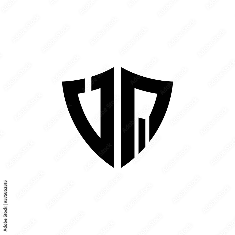 UQ monogram logo with shield shape design template UQ monogram logo with shield shape design template