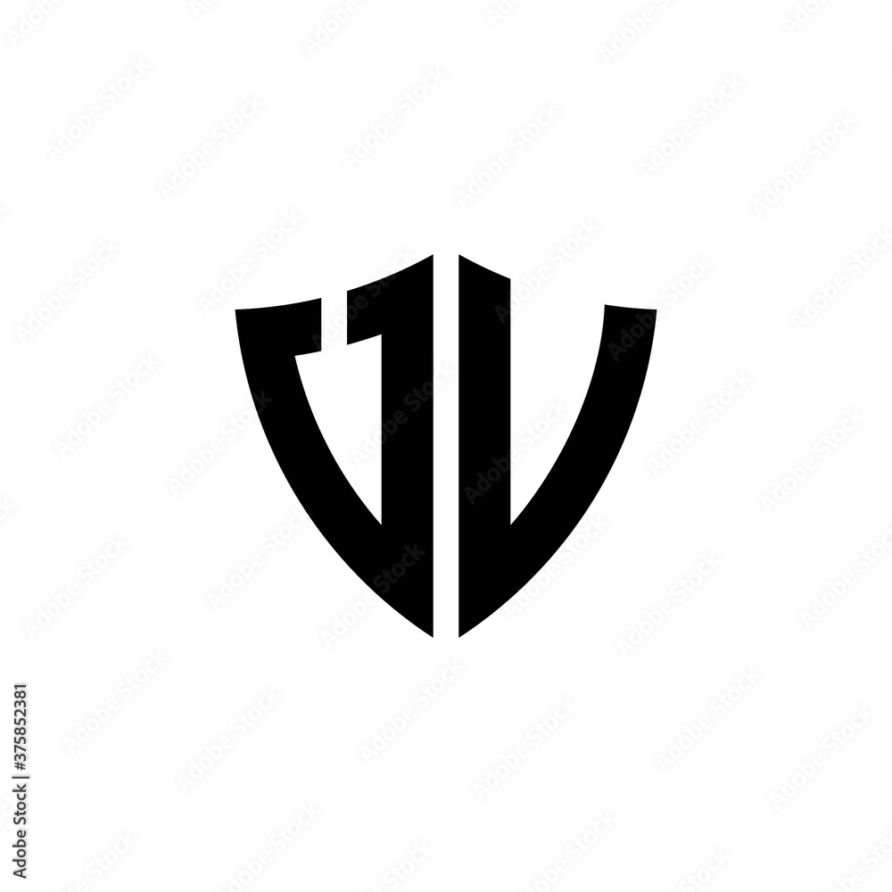 UV monogram logo with shield shape design template UV monogram logo with shield shape design template